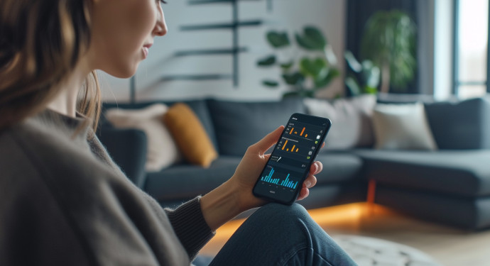 consument-in-huiskamer-met-app